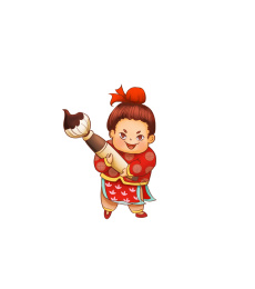 拿毛笔小孩插画 heyytgf2020