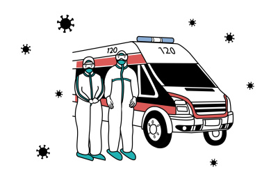 抗肺炎医护人员120救护车急救插图