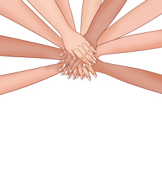 肺炎众人团结加油插画