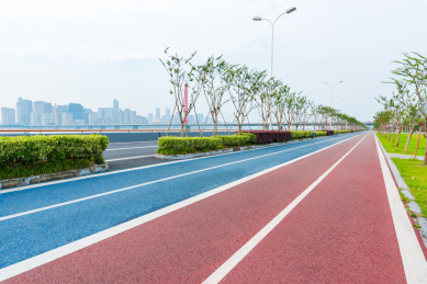 中国浙江杭州滨江区最美跑道塑胶跑道
