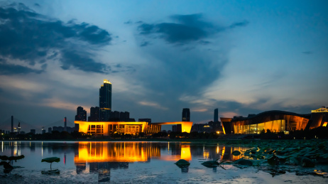 中国武汉古琴台夜景