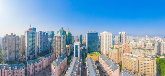 中国福建省福州市五四路cbd的城市风光