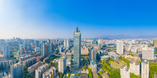 中国福建省福州市五四路cbd的城市风光