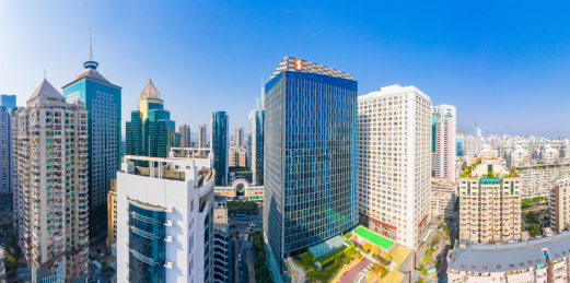 中国福建省福州市五四路cbd的城市风光