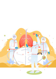 身穿防护服的医生卡通插画