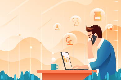 医疗科研数据矢量插画