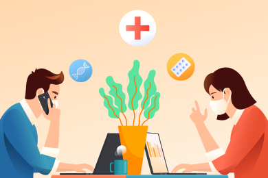 医疗科研数据矢量插画