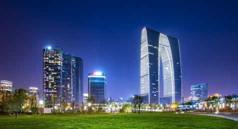 苏州cbd现代建筑夜景