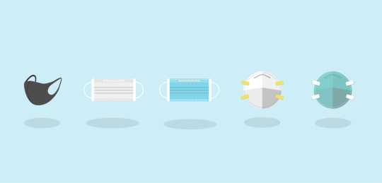 各类常见口罩类型主题插画