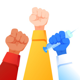 手握着拳头动作矢量插画