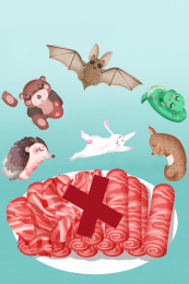 2020疫情拒绝野味插画