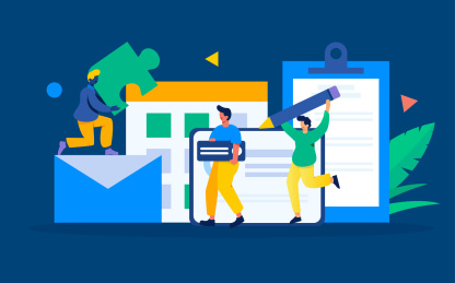 白领员工协作完成目标