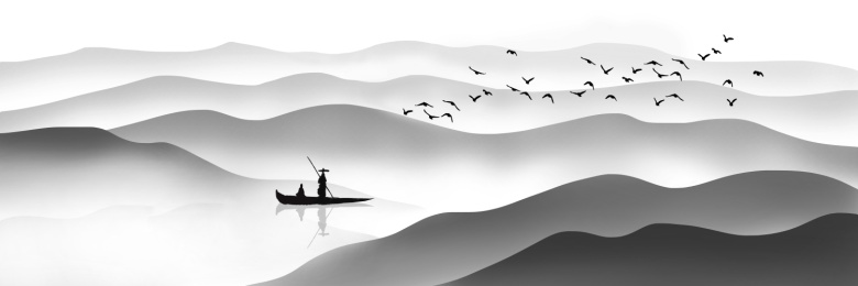 中国风简约山水装饰画