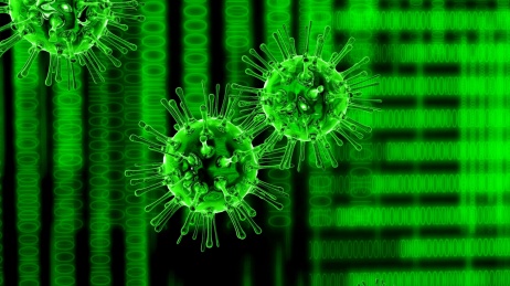 黑客计算机病毒入侵三维概念场景