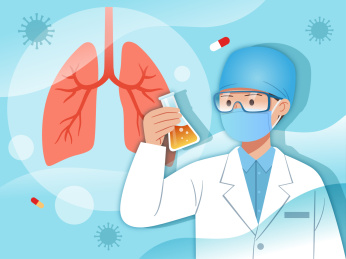 医生拿着实验烧瓶