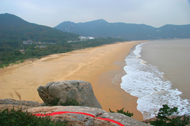 浙江省普陀山上的千步沙海滩