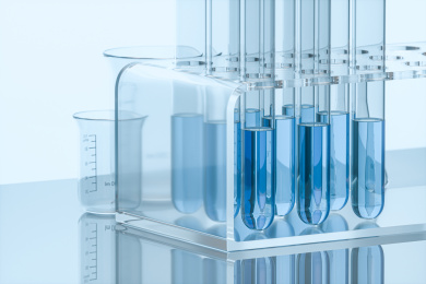 实验室的化学器皿 三维渲染