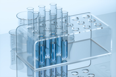 实验室的化学器皿 三维渲染