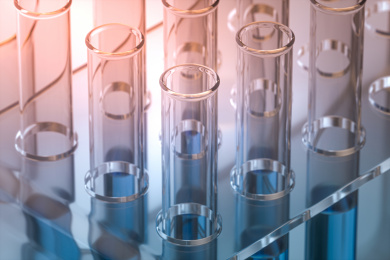 实验室的化学器皿试管 三维渲染