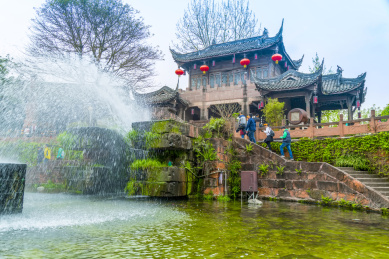 成都黄龙溪古镇风光