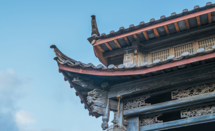 云南省丽江景区的古建筑和旅游风光