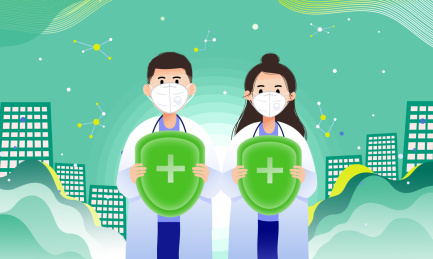 健康医疗医生卡通插画