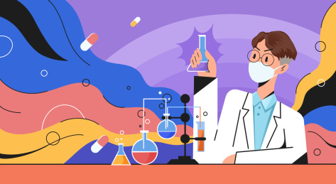 正在做医疗实验的医生