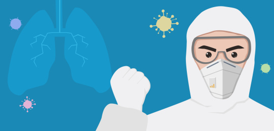 全面武装抗战冠状病毒矢量插画素材