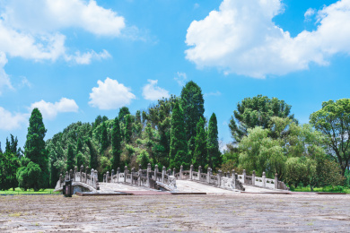 中国湖北省钟祥市明显陵的九曲御河桥