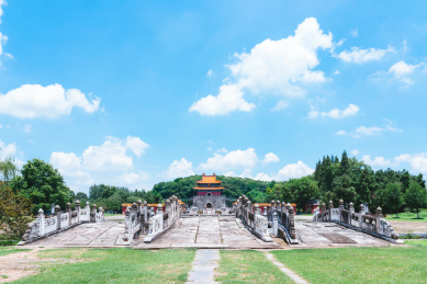 中国湖北省钟祥市明显陵的九曲御河桥