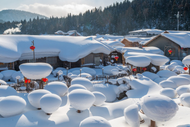 中国黑龙江省海林市雪乡风景区