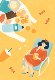 吃零食的女孩