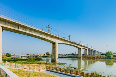 江苏省南京市秦淮河京沪高铁桥梁建筑