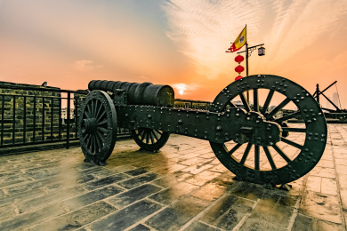 江苏省南京市中华门城堡古代火炮展示品