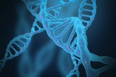 科技感蓝色DNA链