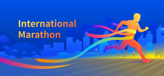 城市赛跑马拉松-冲刺终点