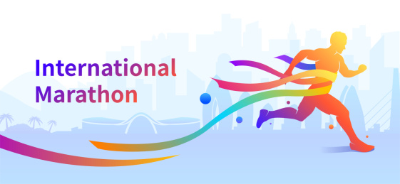 城市赛跑马拉松-冲刺终点