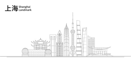 上海地标轮廓线