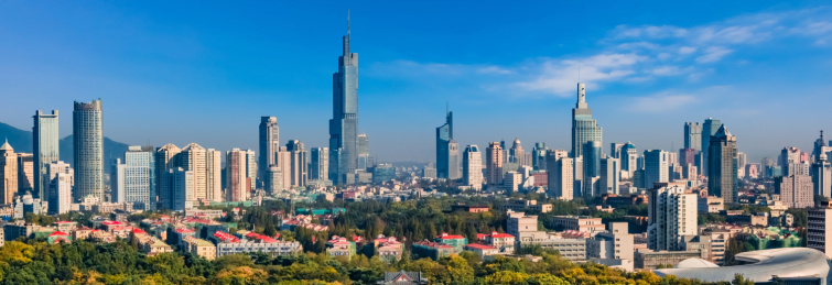 江苏省南京市主城区城市高楼建筑环境