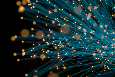 黑暗中的金色星火光斑 三维渲染