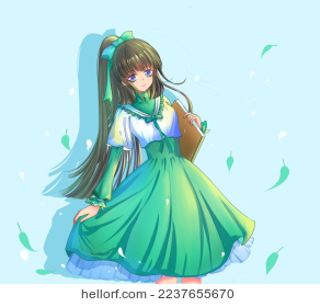 可爱的马尾辫女学生