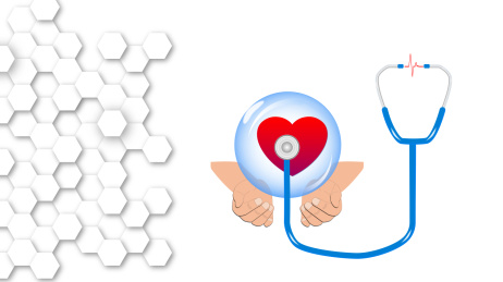 矢量图医疗听诊器心脏心跳诊断