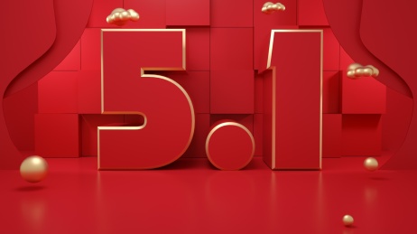 五一3D模拟场景彩色产品展台创意图