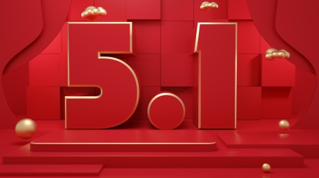 五一3D模拟场景彩色产品展台创意图