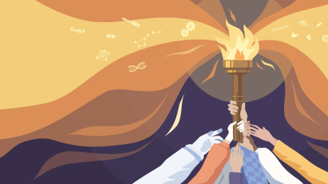 来自不同学科的人们共同举起科学的火炬