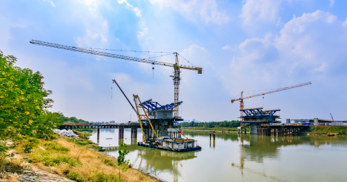 江苏省南京市秦淮河吉印大道桥梁施工建筑