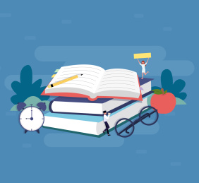 许多小人在打开的书上面