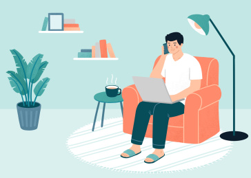 家庭办公SOHO插画