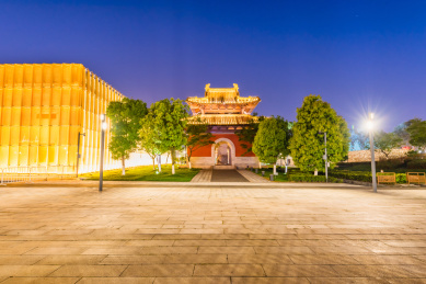 中国江苏南京大报恩寺琉璃宝塔古建筑夜景