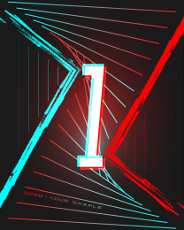 红蓝抖音风格科技数字网红潮流创意广告海报